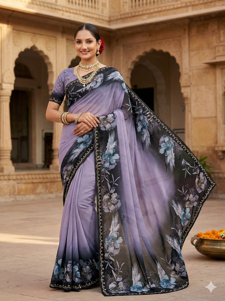 NIRVAA PRINTED SAREE