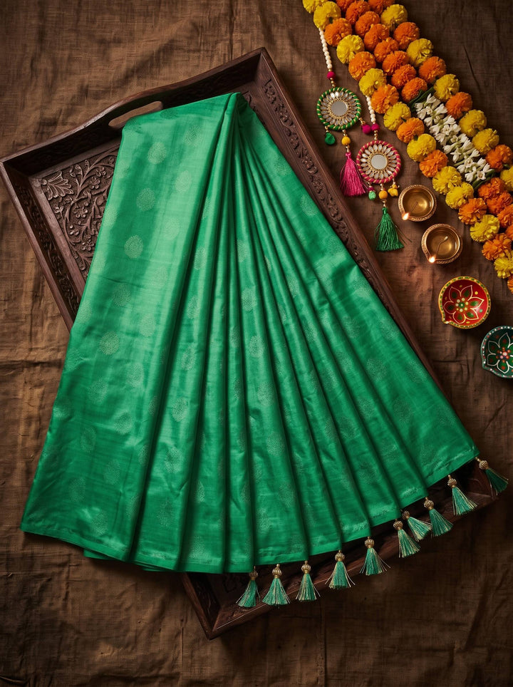 CRUSH TRENDING DARK GREEN SAREE