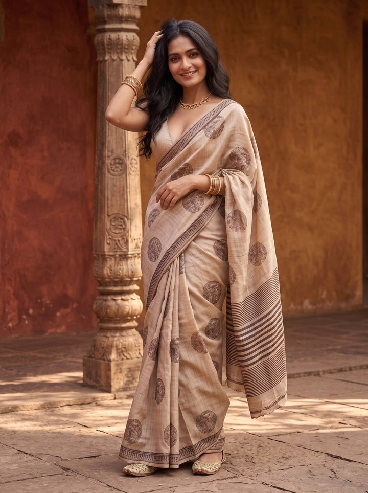 BROWN OREO WARLI WEAVE