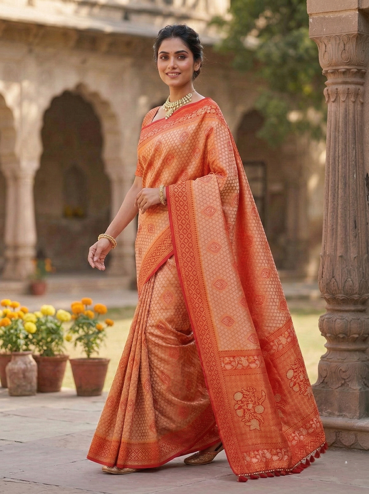 SWAROVSKI TASSELS SOUTH INDIAN SAREE