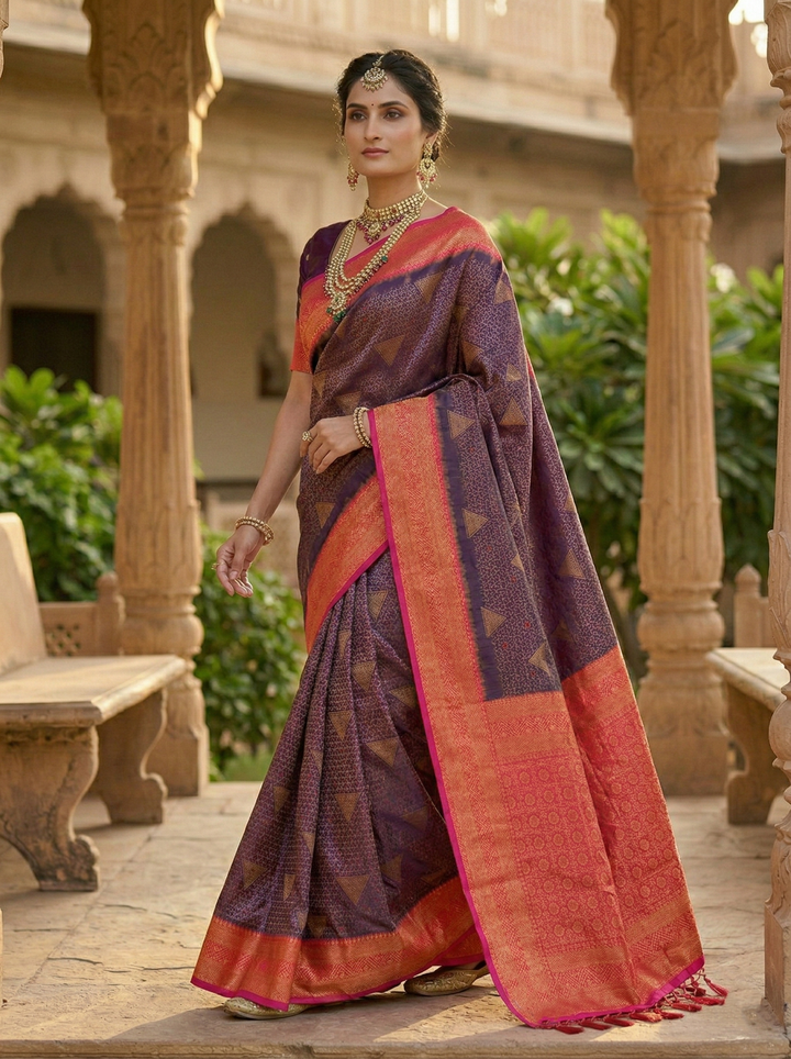 REKHA SWAROVSKI WORK KATPADAR SAREE