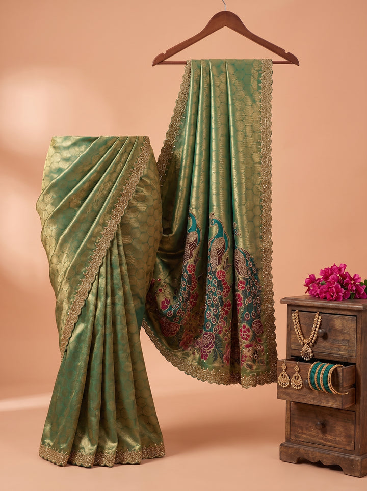Elegant Peacock Weaving Saree