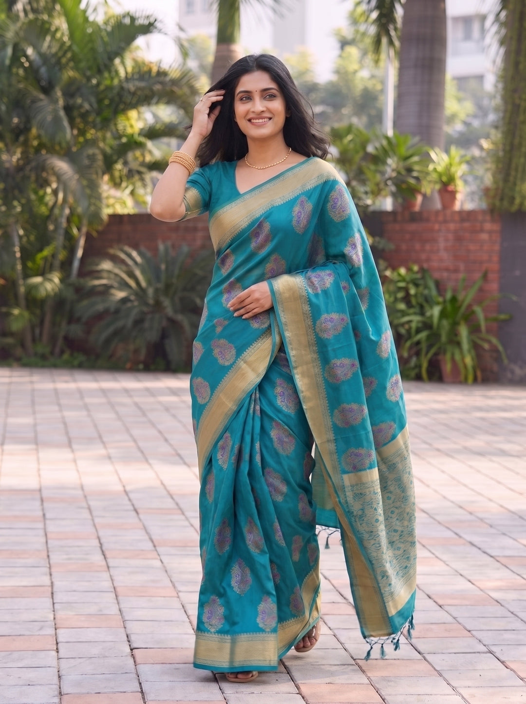 Char Peti Meena Soft Silk Saree