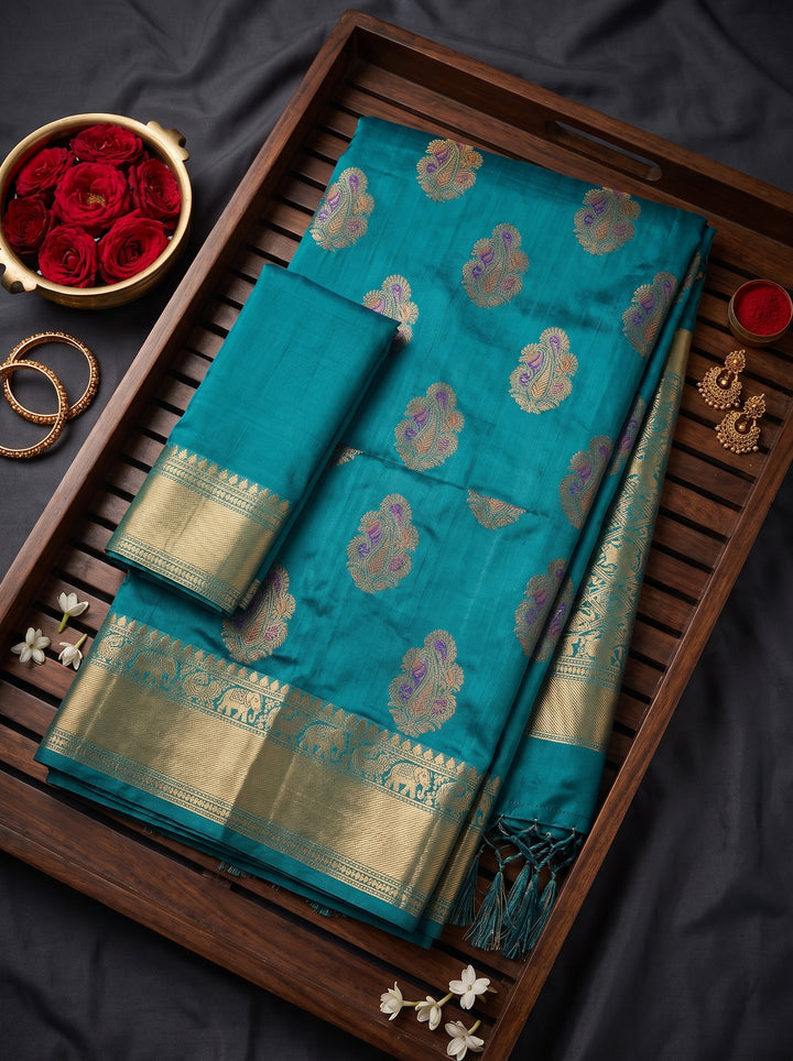 Char Peti Meena Soft Silk Saree