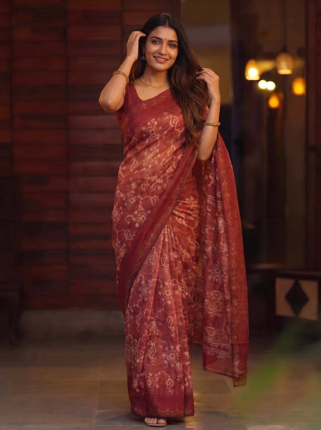 Ink Blossom Saree