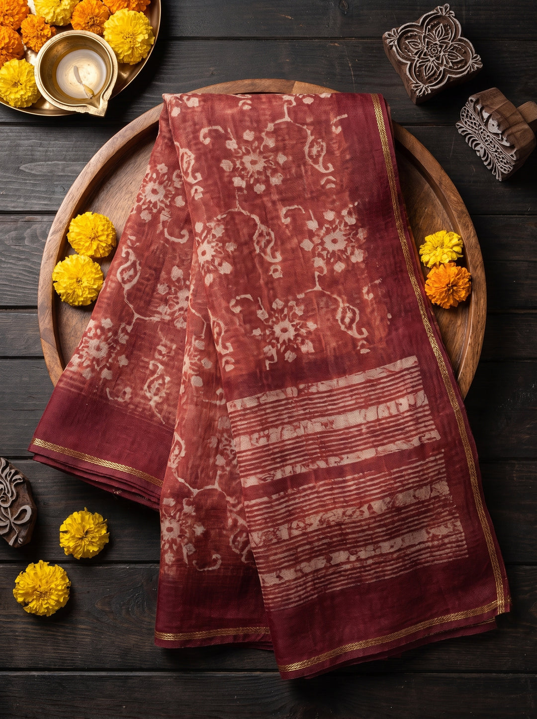 Ink Blossom Saree