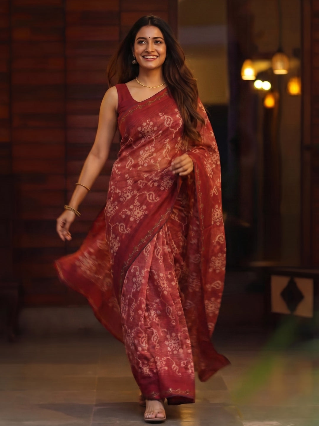 Ink Blossom Saree