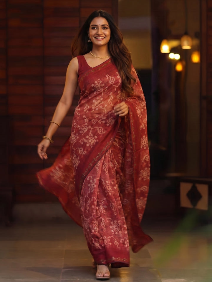 Ink Blossom Saree