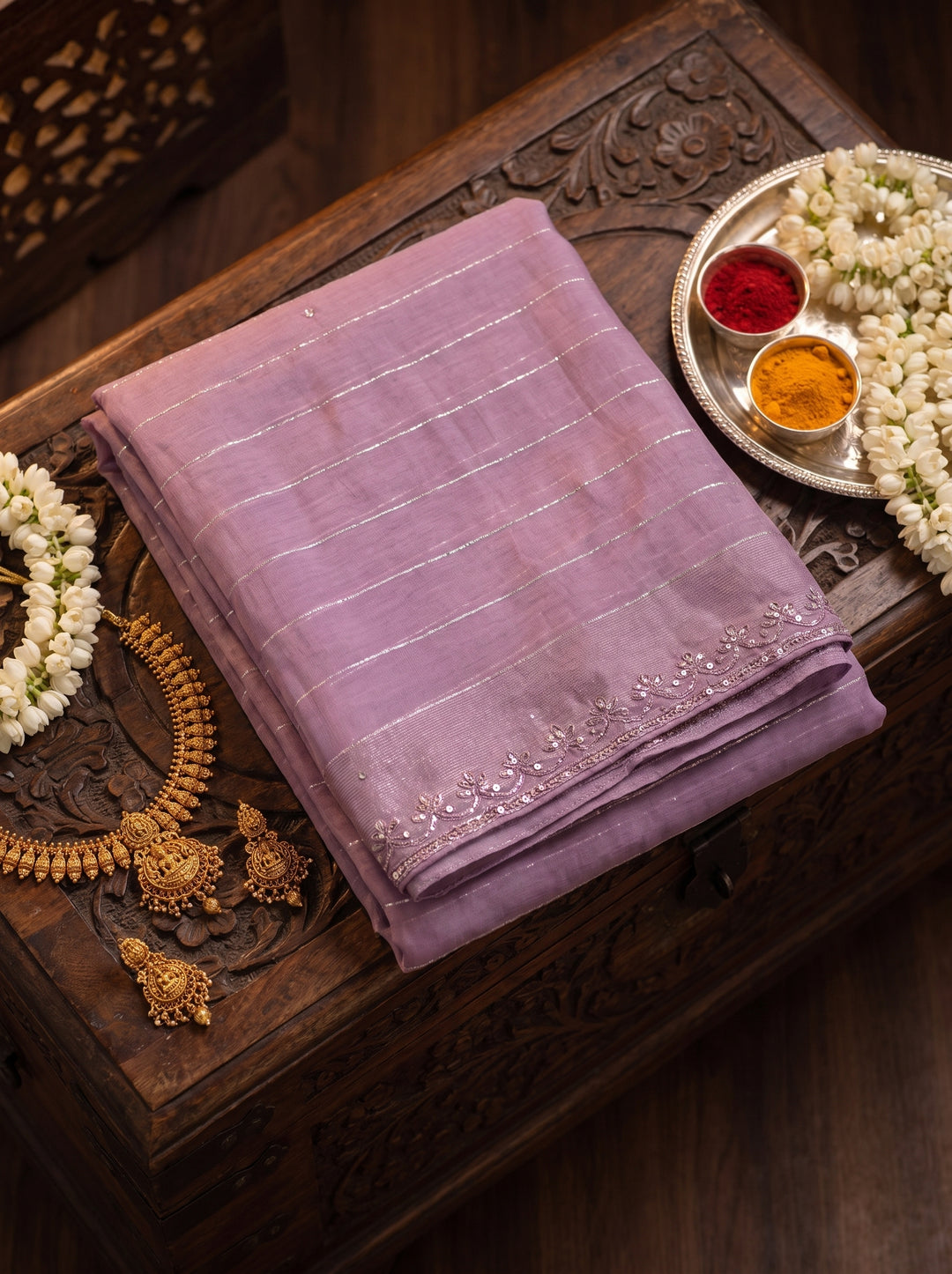 Swarovski Work Saree