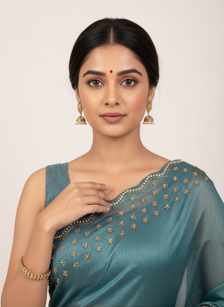 Scalloped Sequin Saree