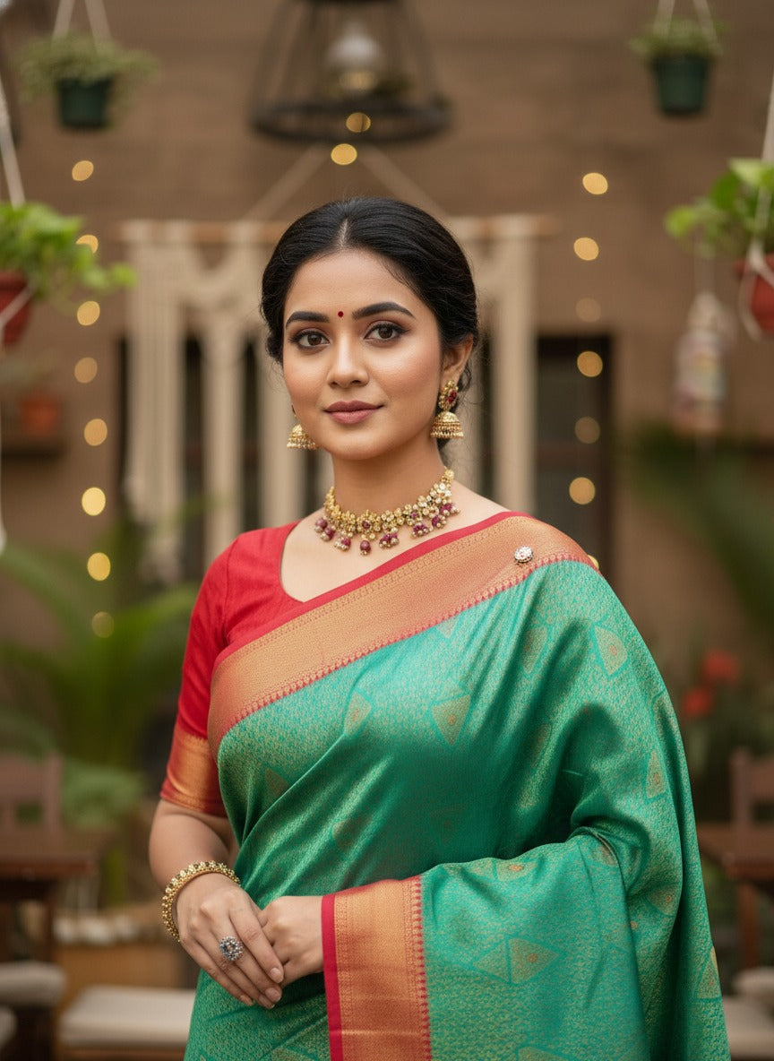 REKHA SWAROVSKI WORK KATPADAR SAREE