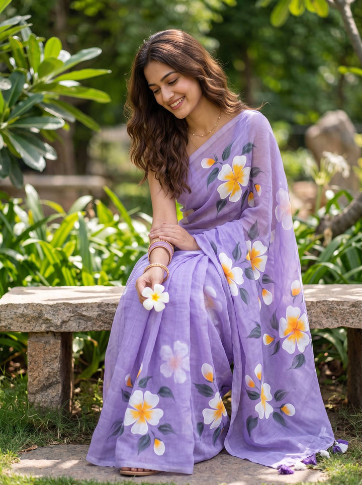 MUL COTTON BREEZE LAVENDER SAREE