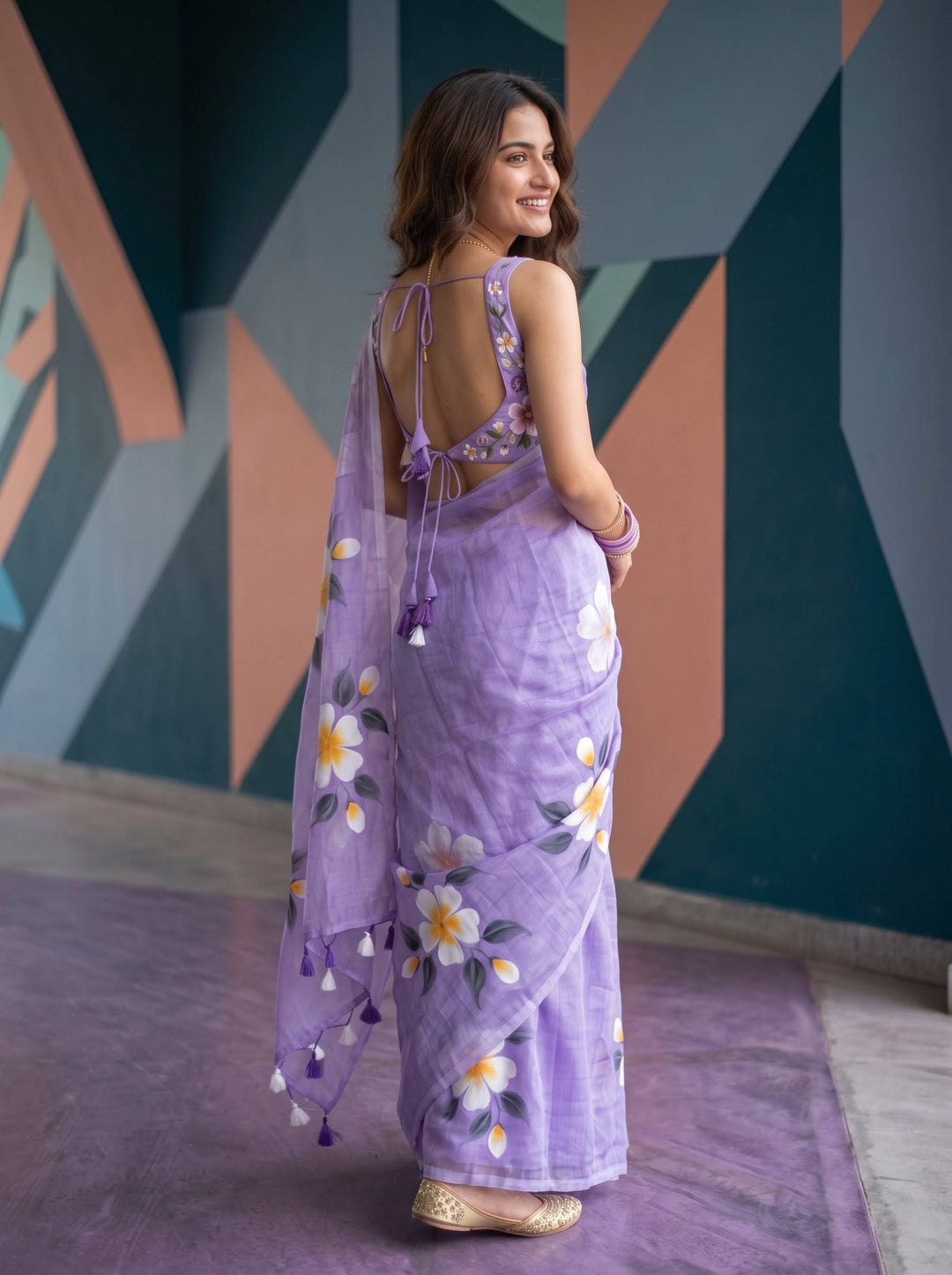 MUL COTTON BREEZE LAVENDER SAREE
