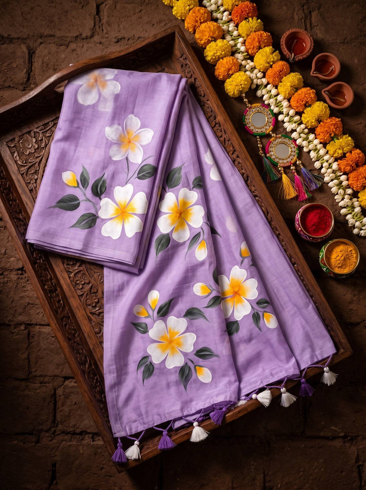 MUL COTTON BREEZE LAVENDER SAREE