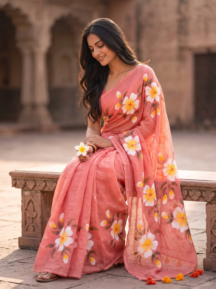 MUL COTTON BREEZE RED SAREE