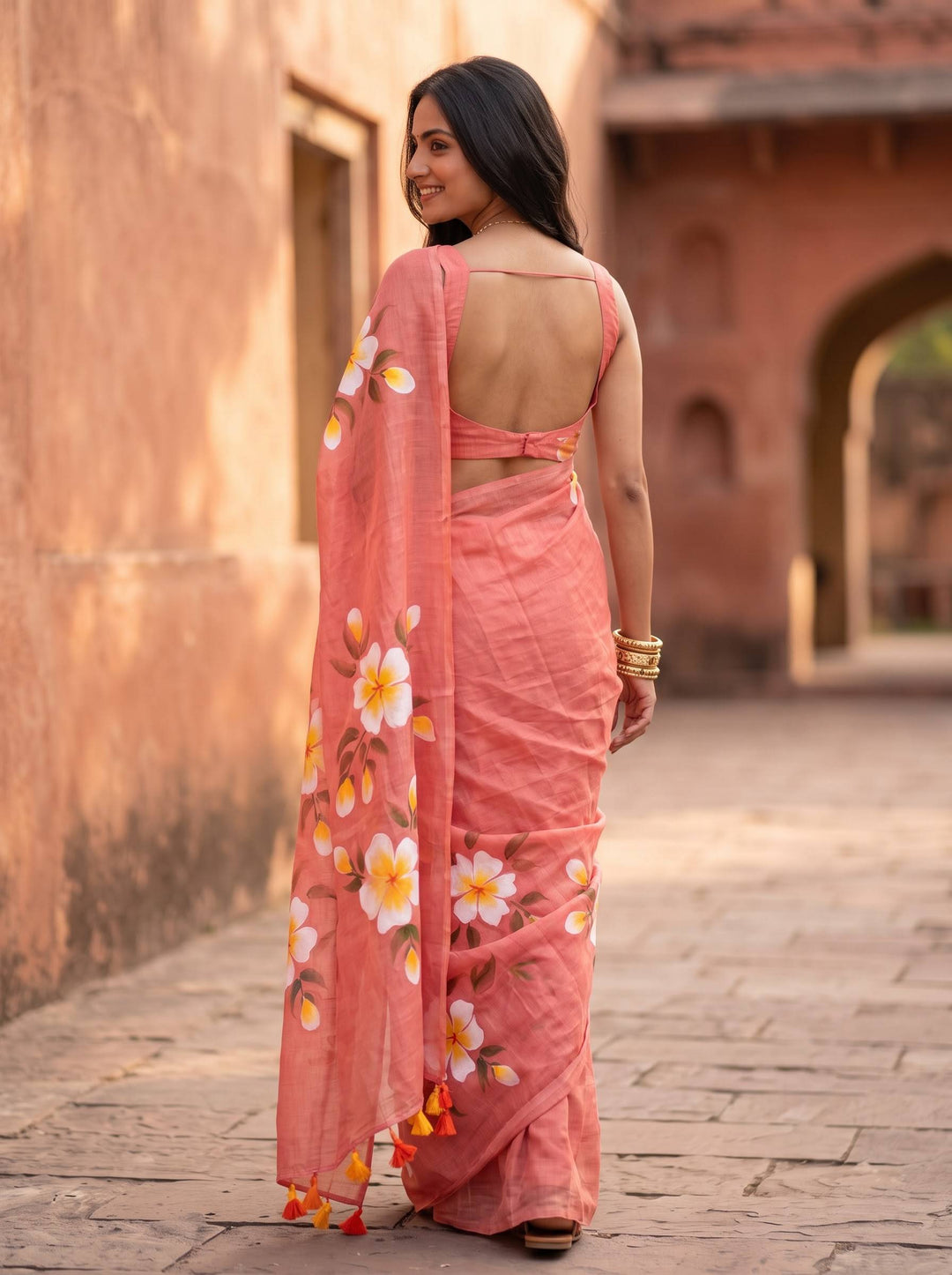 MUL COTTON BREEZE RED SAREE