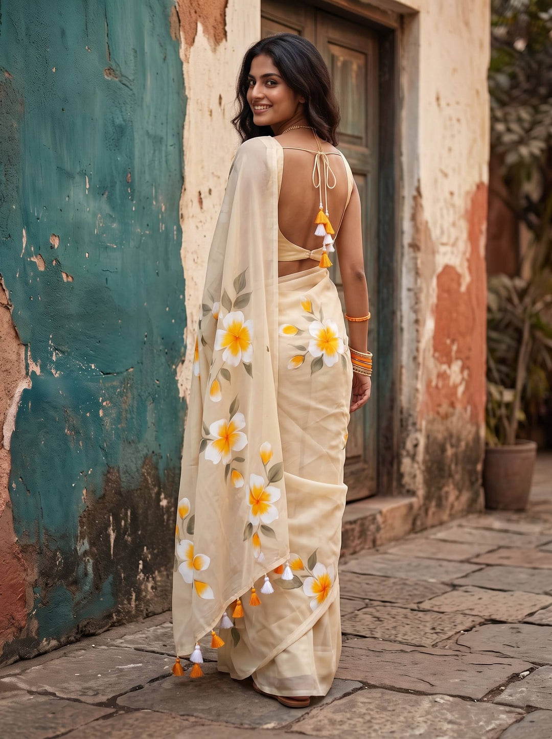 MUL COTTON BREEZE PEACH SAREE