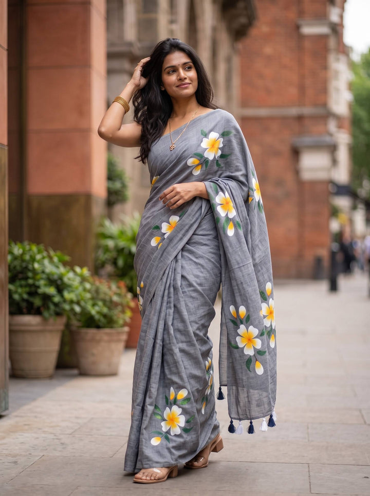 MUL COTTON BREEZE GREY SAREE