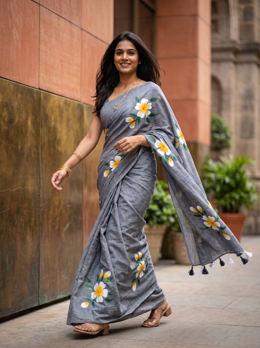 MUL COTTON BREEZE GREY SAREE