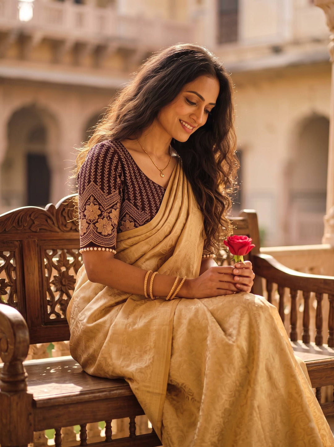CRUNSH TRENDING PEACH SAREE