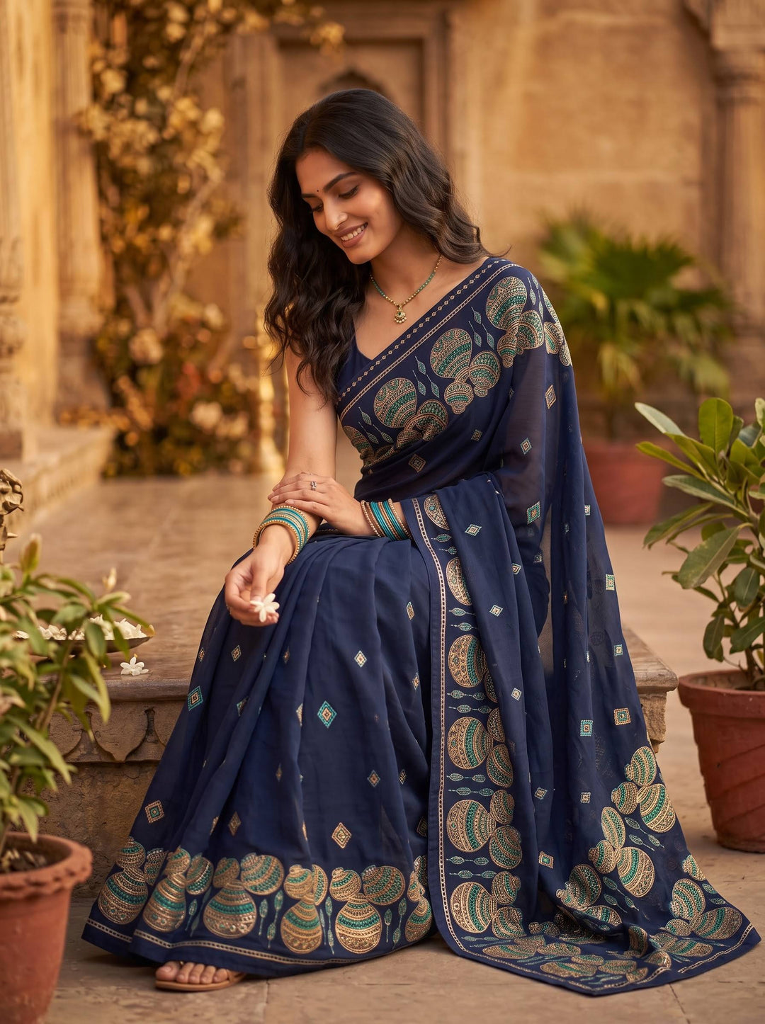 TRADITIONAL BLACK SAREE
