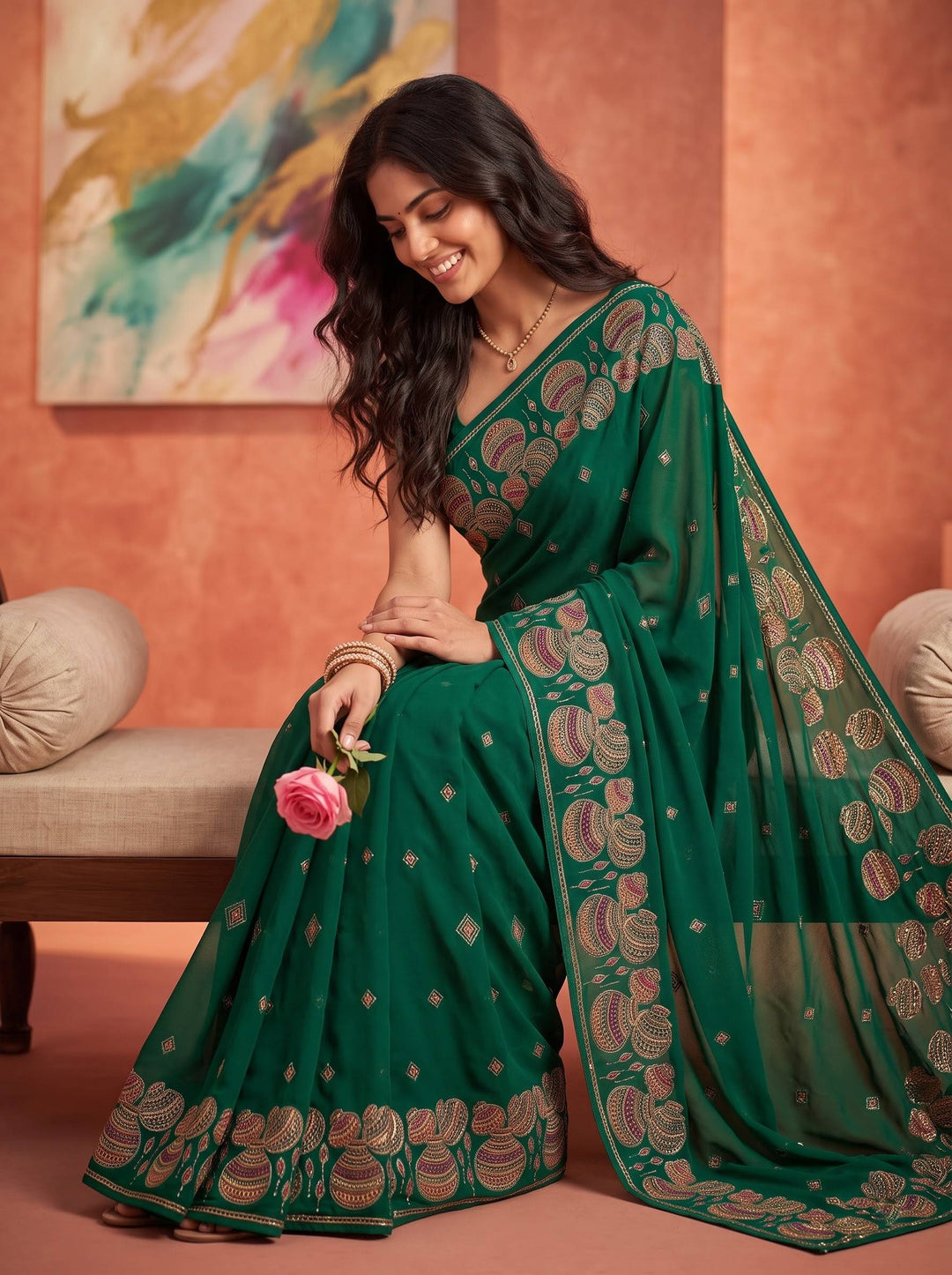 TRADITIONAL NAVY SAREE