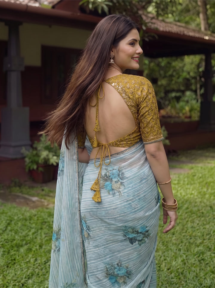 Sunset Jasmine Saree
