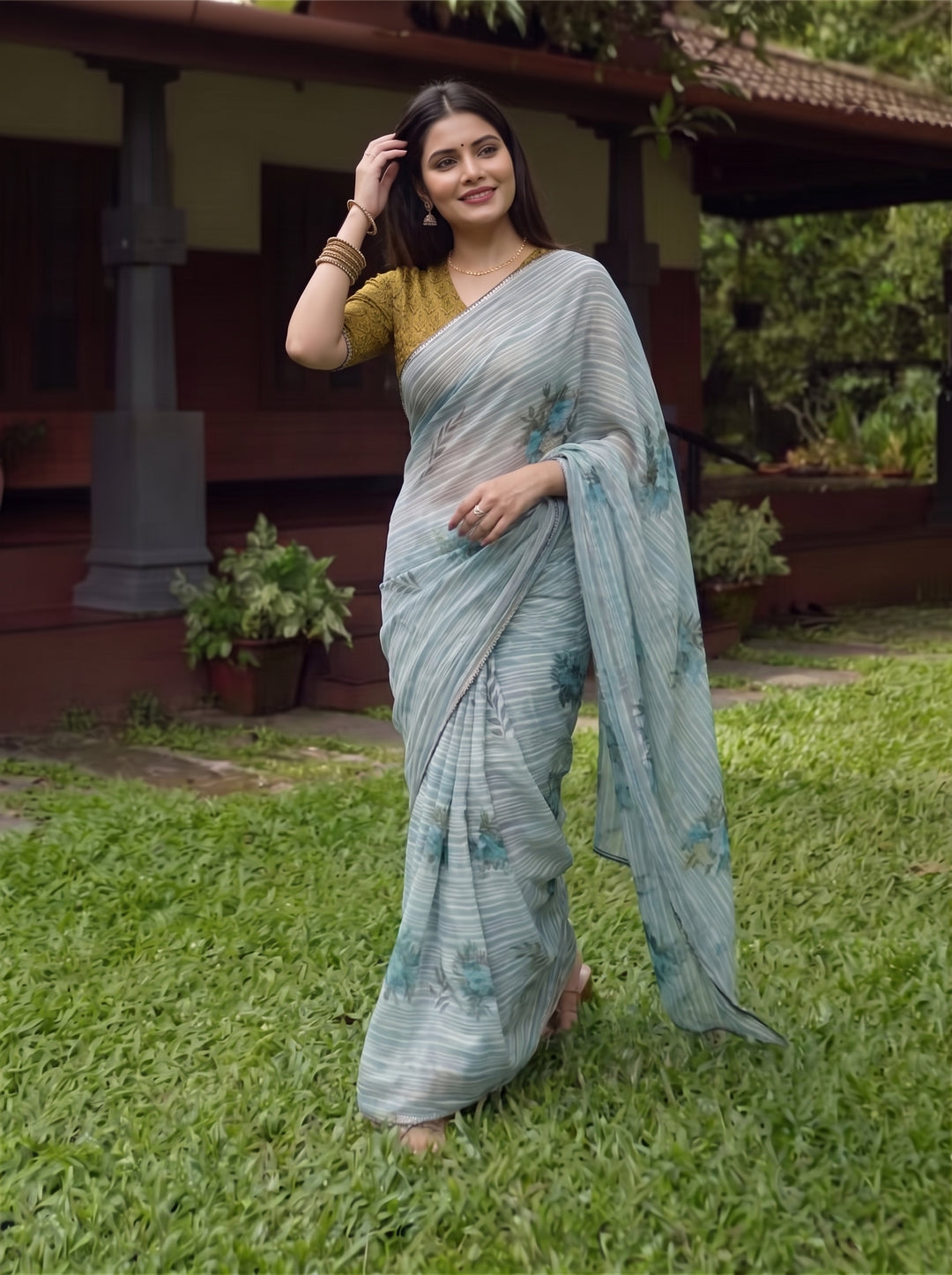 Sunset Jasmine Saree