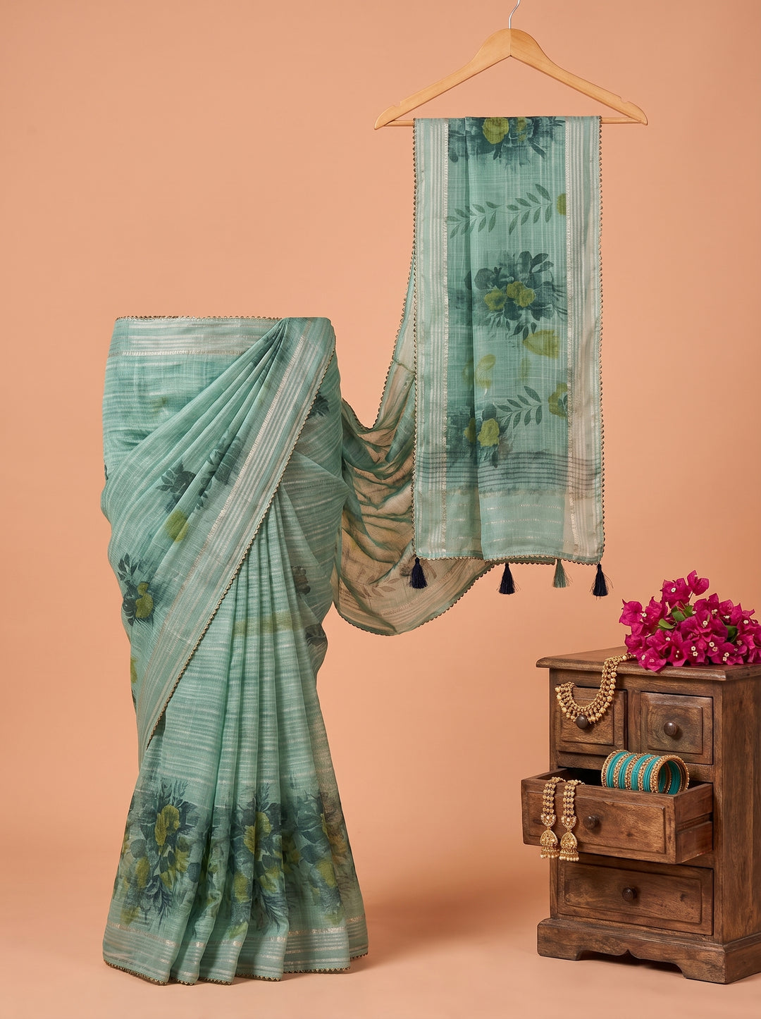 Sunset Jasmine Saree