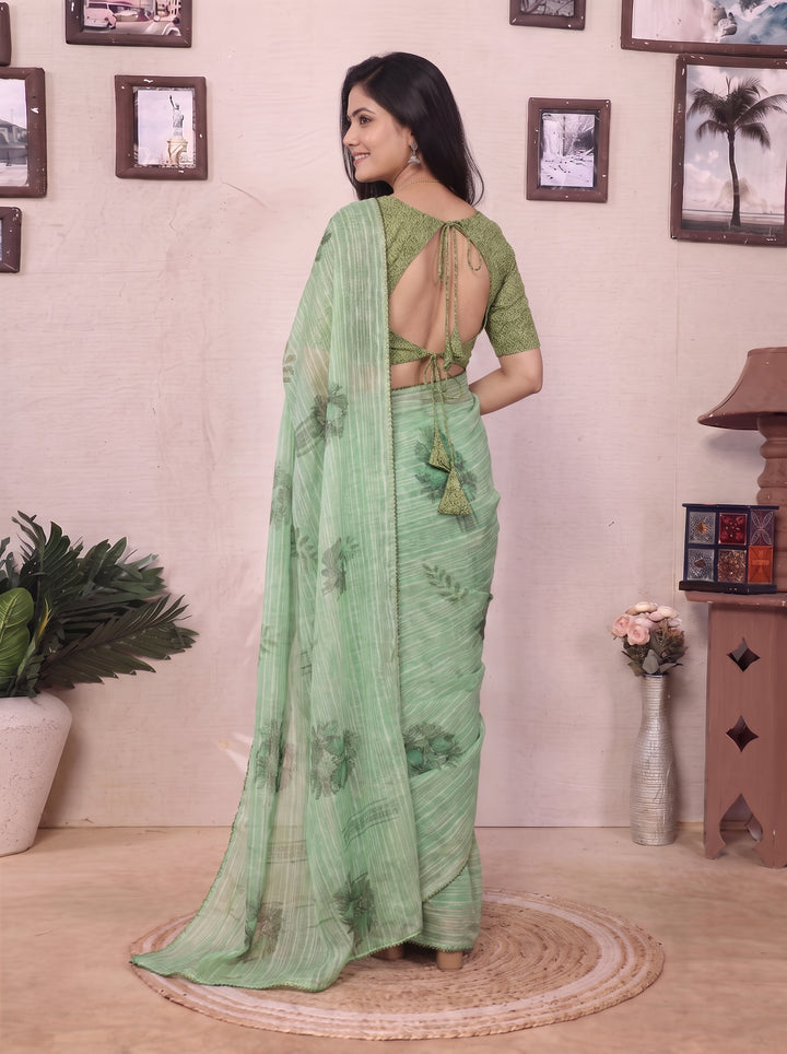 Sunset Jasmine Saree
