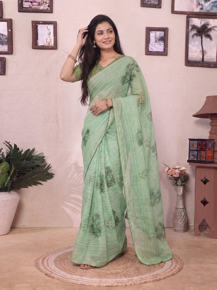 Sunset Jasmine Saree