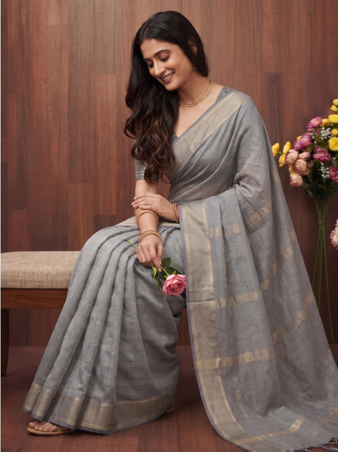 Checks Khatli Saree