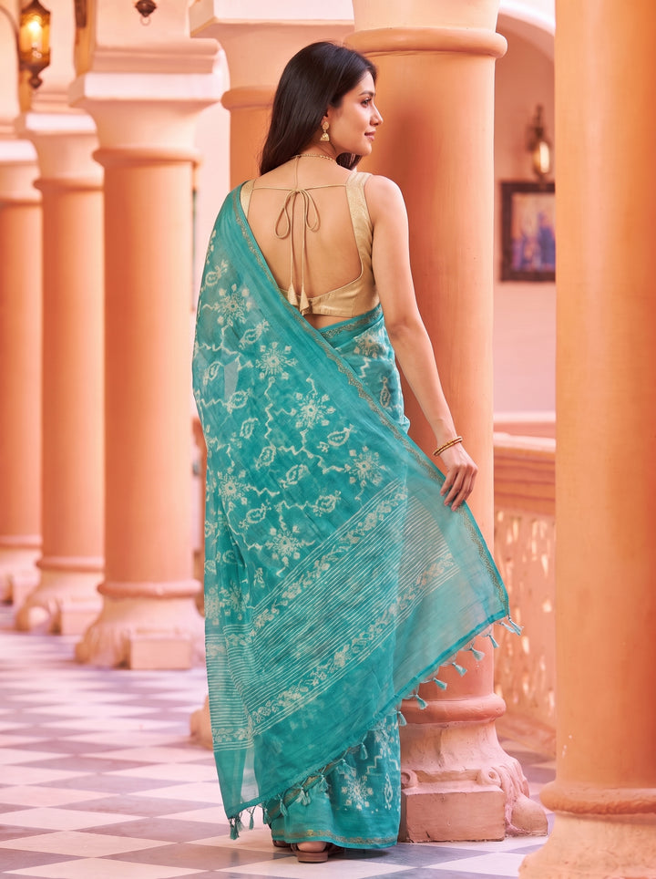 Ink Blossom Saree