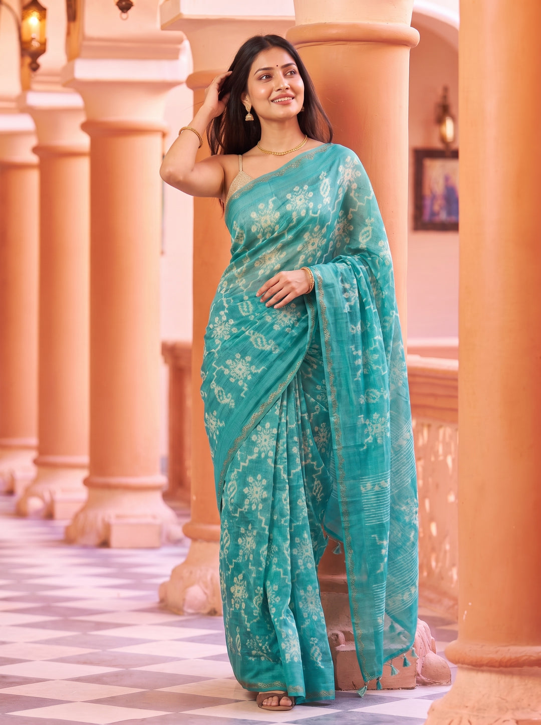 Ink Blossom Saree