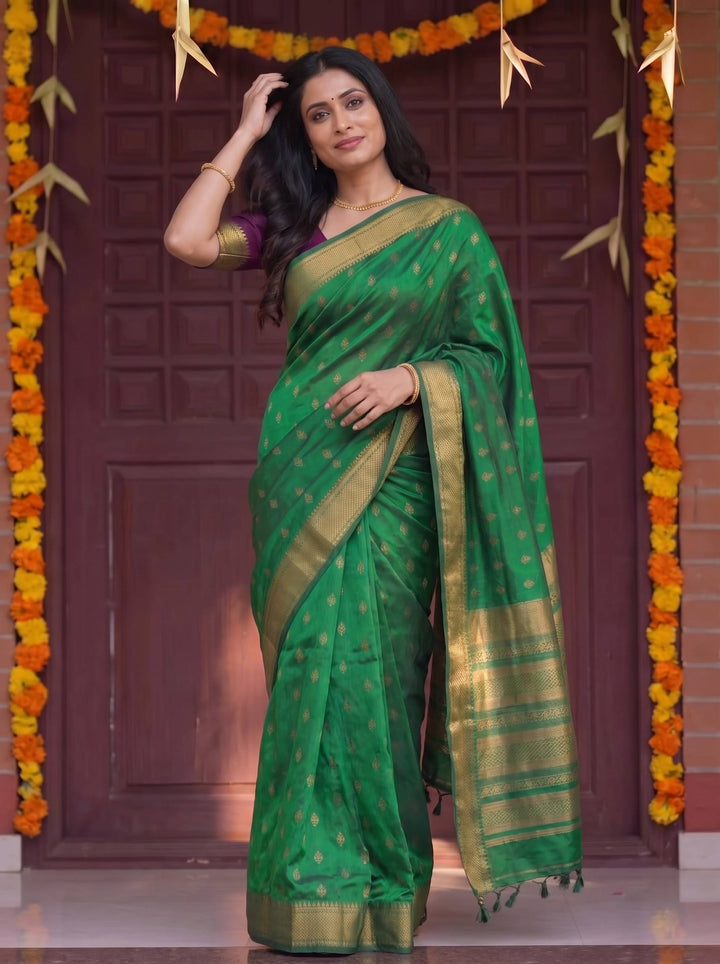 Acrylic Satil All Over Moving Colour Saree