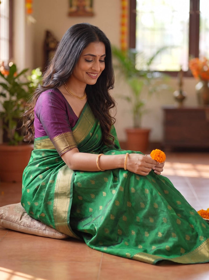 Acrylic Satil All Over Moving Colour Saree