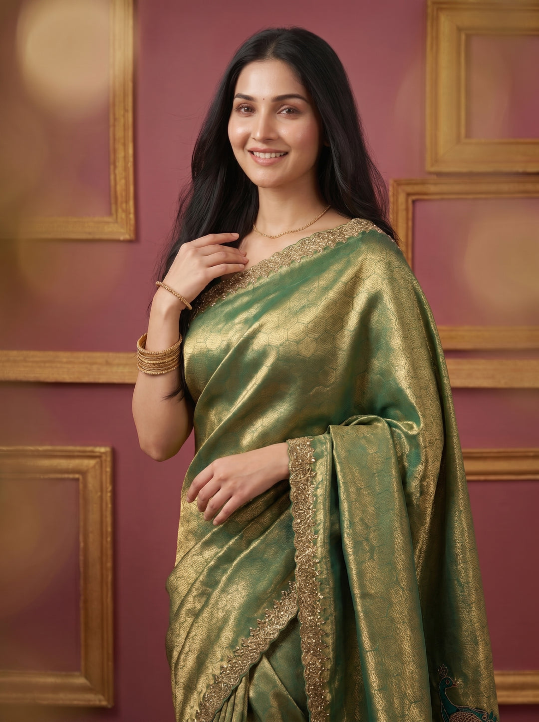 Elegant Peacock Weaving Saree