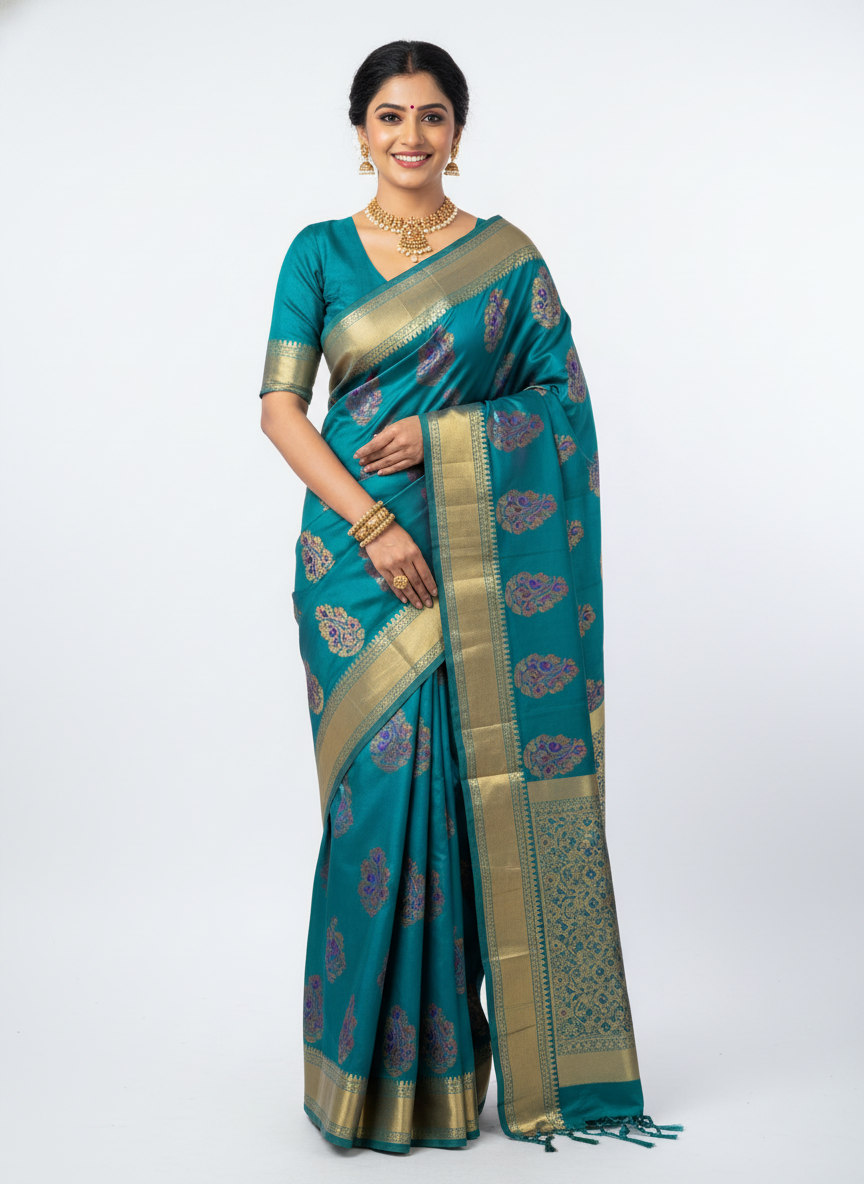 Char Peti Meena Soft Silk Saree