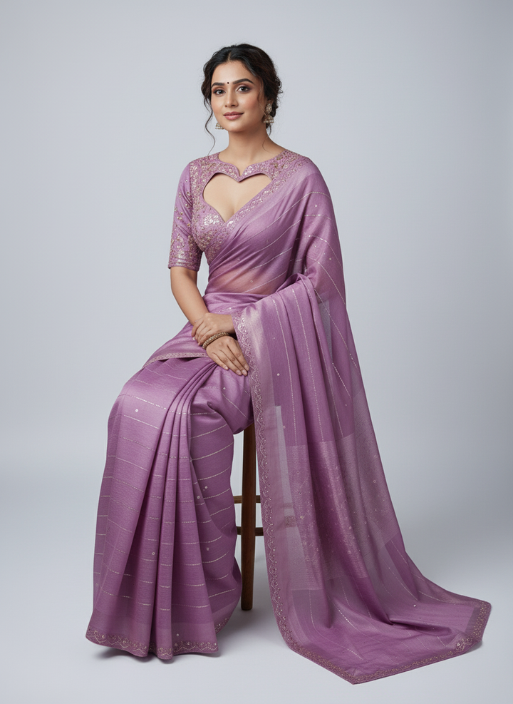 Swarovski Work Saree