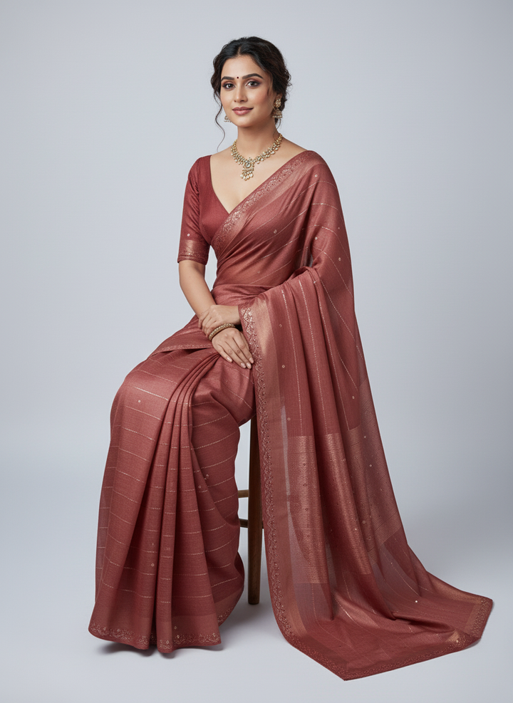 Swarovski Work Saree