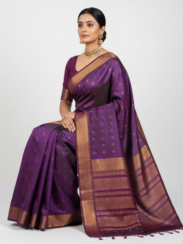 Acrylic Satil All Over Moving Colour Saree