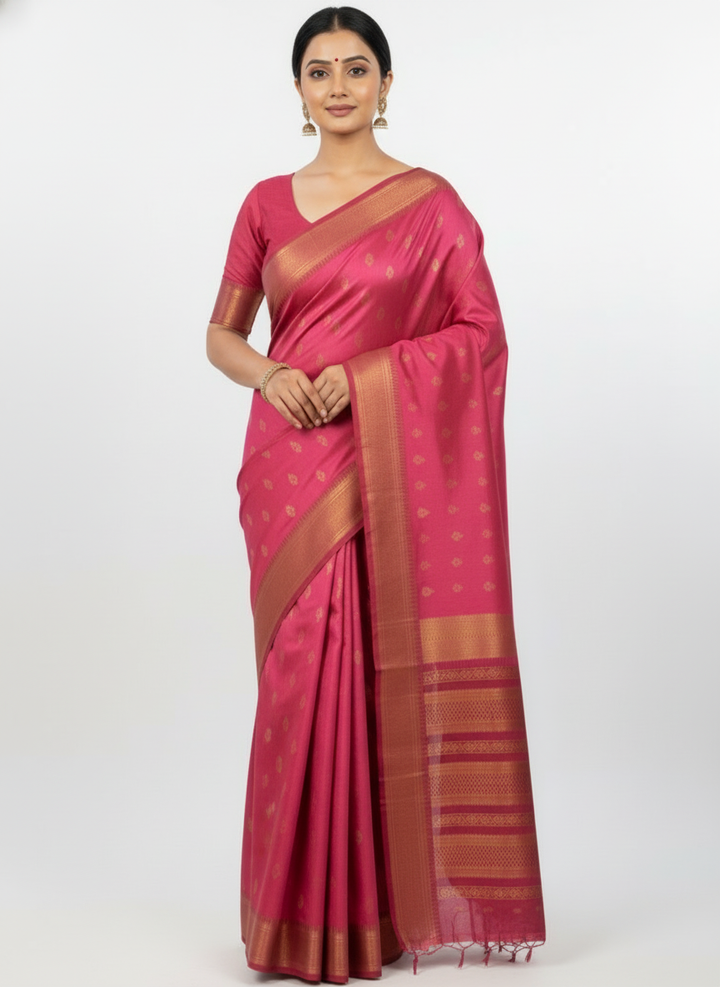 Acrylic Satil All Over Moving Colour Saree