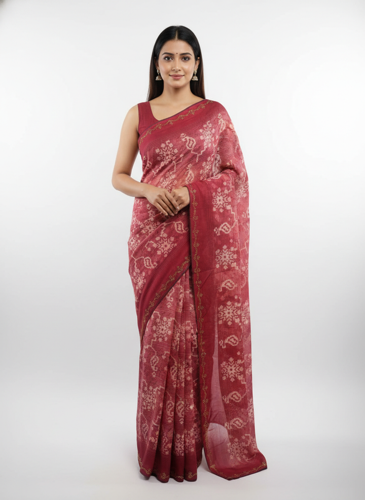 Ink Blossom Saree