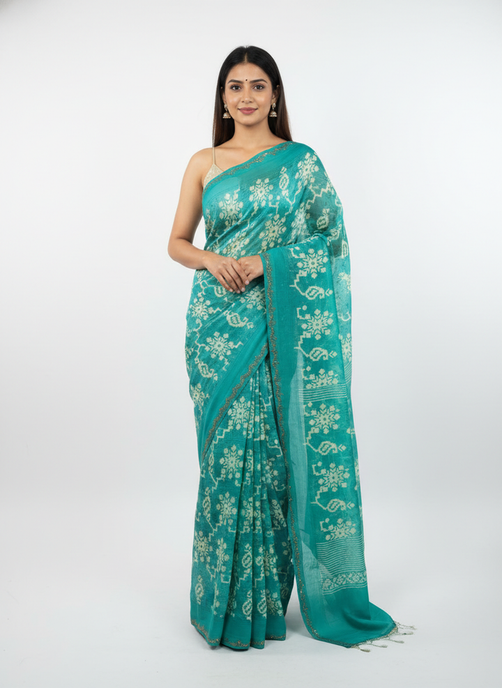 Ink Blossom Saree