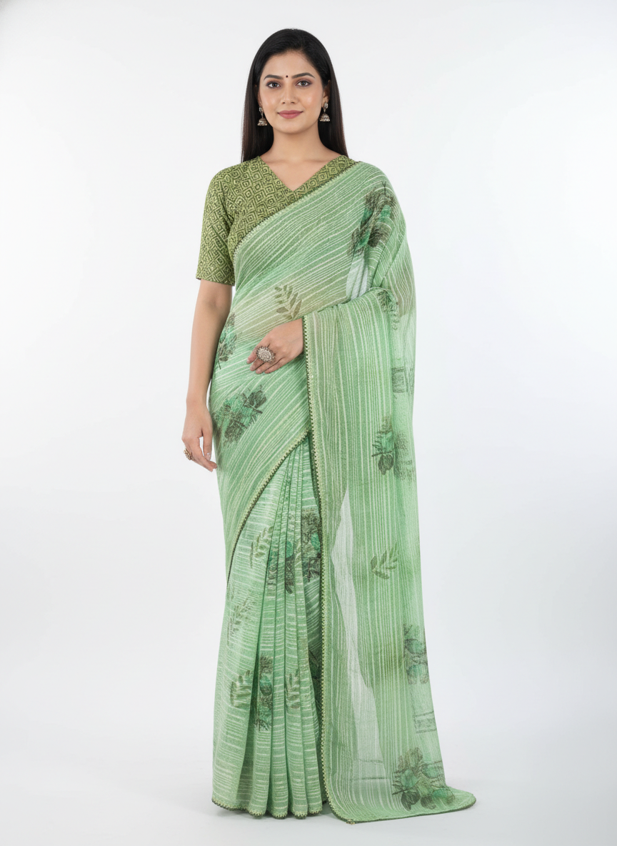 Sunset Jasmine Saree