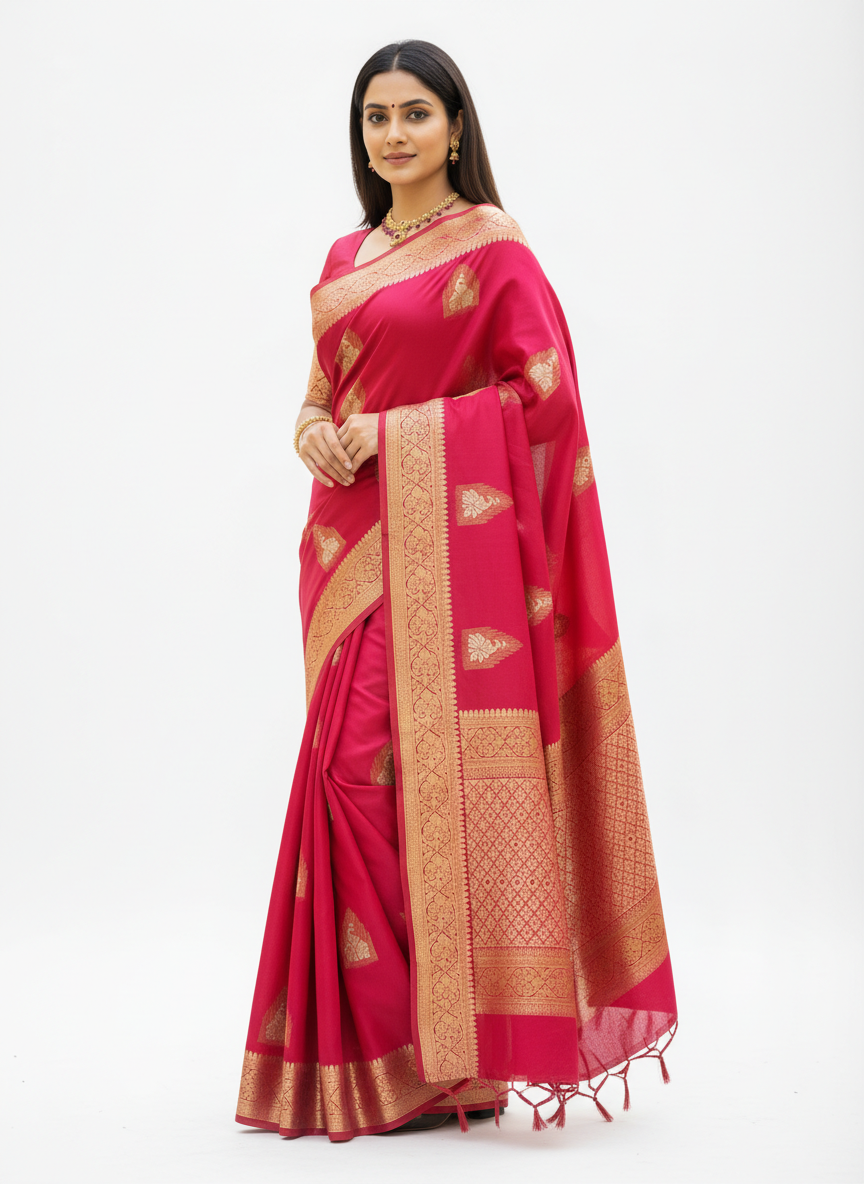 GANAGA SWAROVSKI BLOUSE WORK SAREE