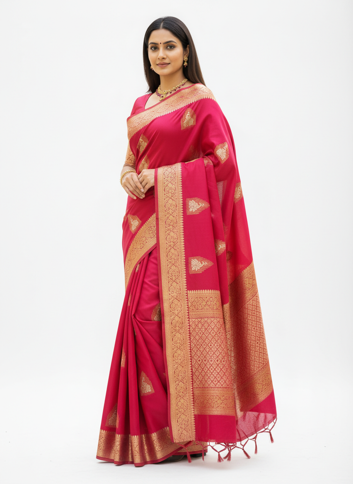 GANAGA SWAROVSKI BLOUSE WORK SAREE