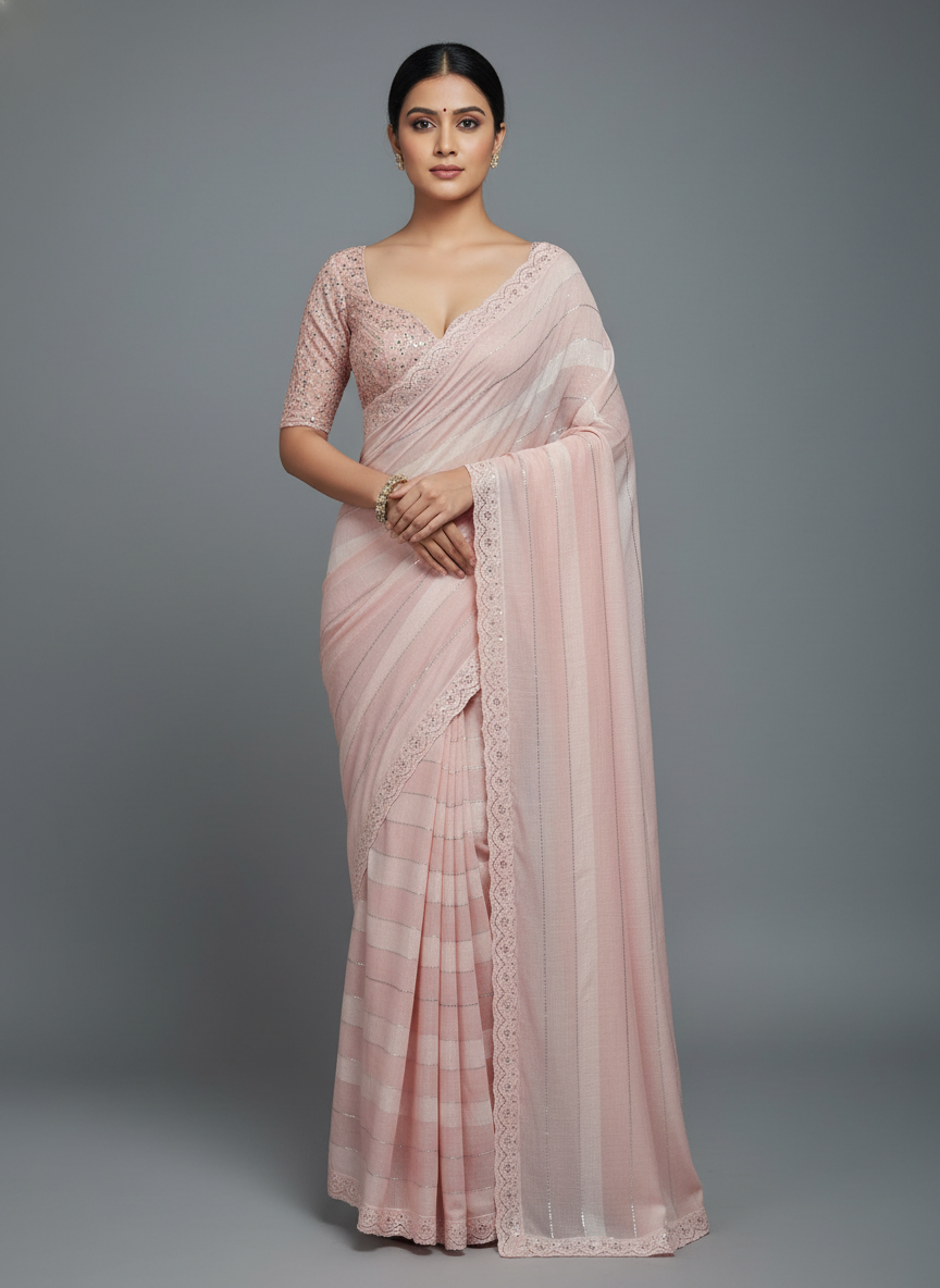 Swarovski Work Saree