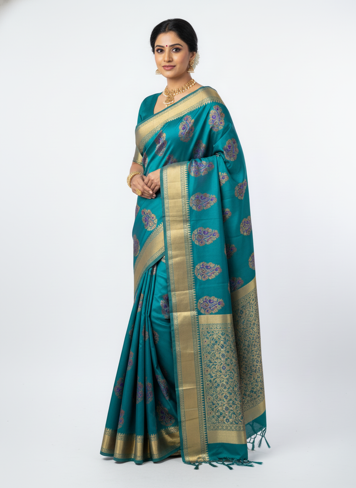 Char Peti Meena Soft Silk Saree