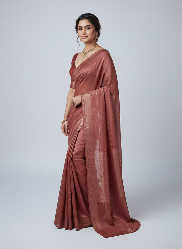 Swarovski Work Saree